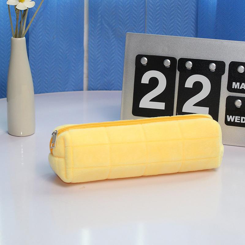 Kawaii Pencil Case Pillow Bag Large Capacity Short Fluff Bag for Supplies Stationery Box Cosmetic Bag