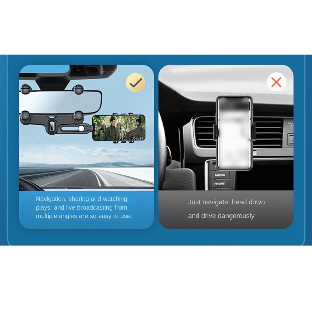 Foldable Rearview Mirror Phone Mount Bracket Adjustable Mobile Cell Support Tools  Adults