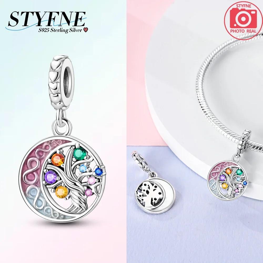 Authentic Original Charm Bead Components Brown Bear Pink Zircon Blue Heart Lucky Fortune Bead Components Compatible With Bracelet High Quality Fine