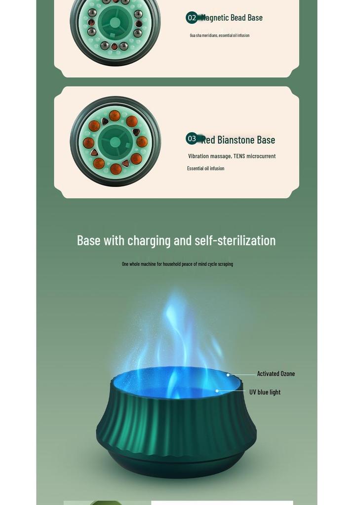 Portable Heated Electric Cupping Device for Full-Body Therapy, Meridian Brushing, and Gua Sha Scraping