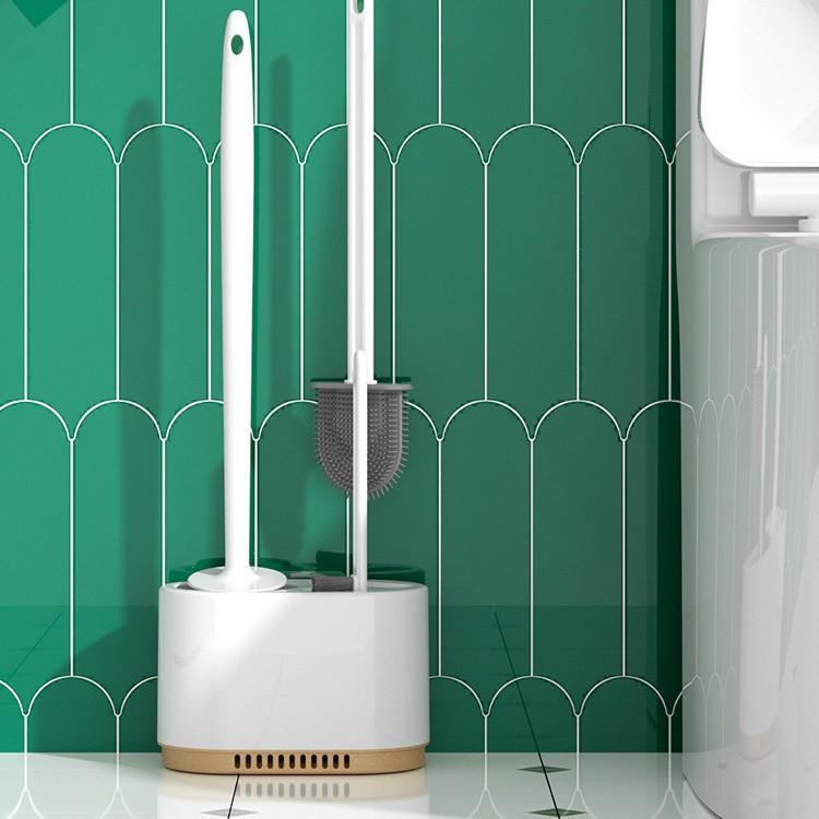 Настенный набор 3-в-1 для туалетной щетки с подставкой для слива – Щетка для чистки без мертвых зон