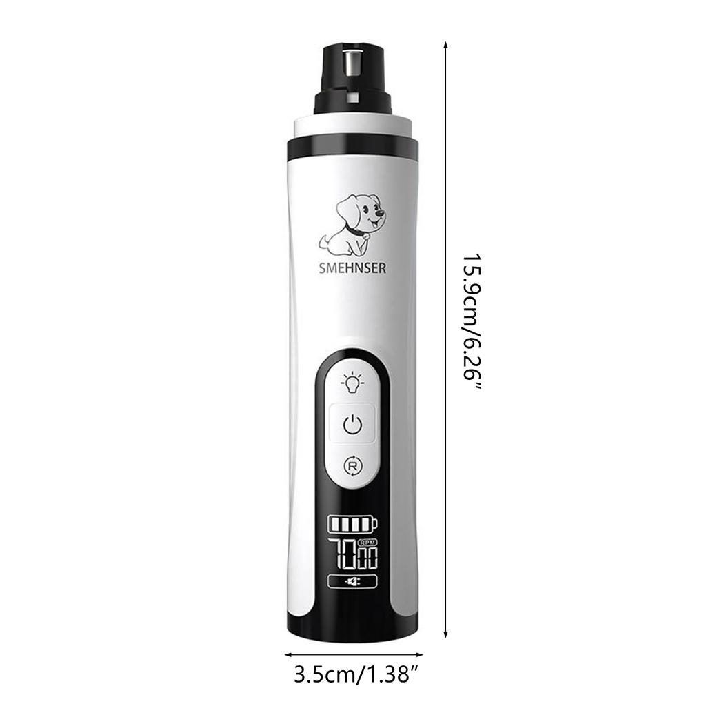 Шлифмашинка для ногтей для домашних животных с двумя светодиодами, профессиональные 3-скоростные электрические USB-триммеры для ногтей для собак, безопасный уход за лапами кошек