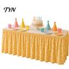 Event Stall Decoration Table Cover Floral Fruit Skirt, 6Ft x 29.5in Elastic Pleated Picnic Skirt for Outdoor Teacher Desk Classroom, Home Office