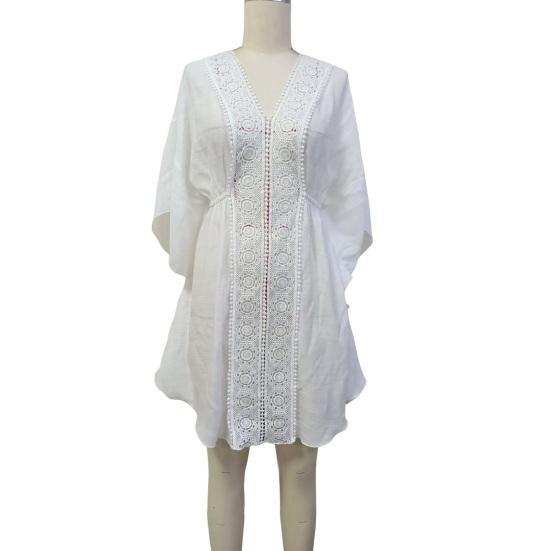 Платье-накидка с V-образным вырезом, рукавами «летучая мышь», вырезом-плиссе, бикини, купальник-накидка с эластичной талией, летняя одежда для отдыха на открытом воздухе