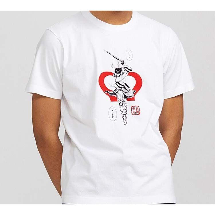 Uniqlo Печатная футболка прямого кроя унисекс Белая 427580-00