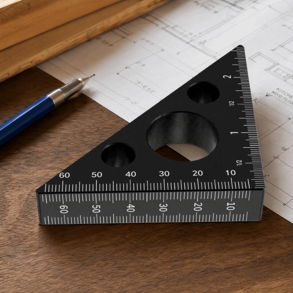 High Precision Measuring Tool Aluminum Alloy Layout Measuring Tool Triangle Ruler For Woodworking