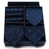 Men'S Gift Box Set Tie Fashion Business Net Color Jacquard Tie Square Scarf