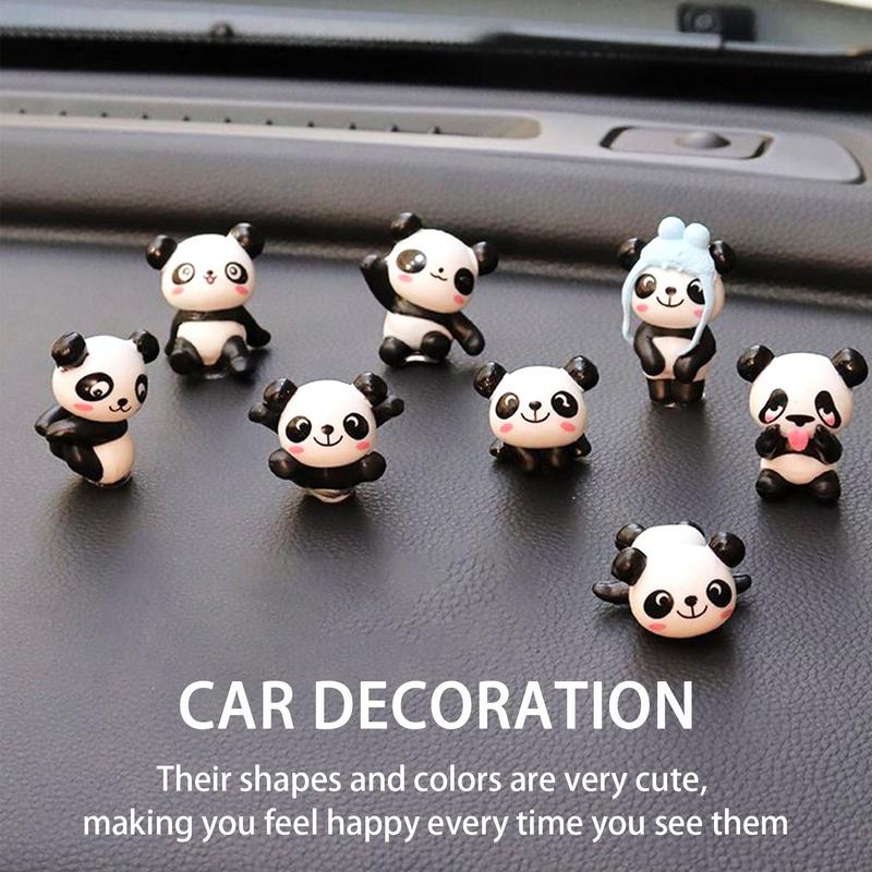 Украшение для салона автомобиля в виде куклы-панды, симпатичное украшение в виде панды, игрушка-панда, 8 шт., маленькая кукла-панда, отправка 20 бесследных клеев для приборной панели стола