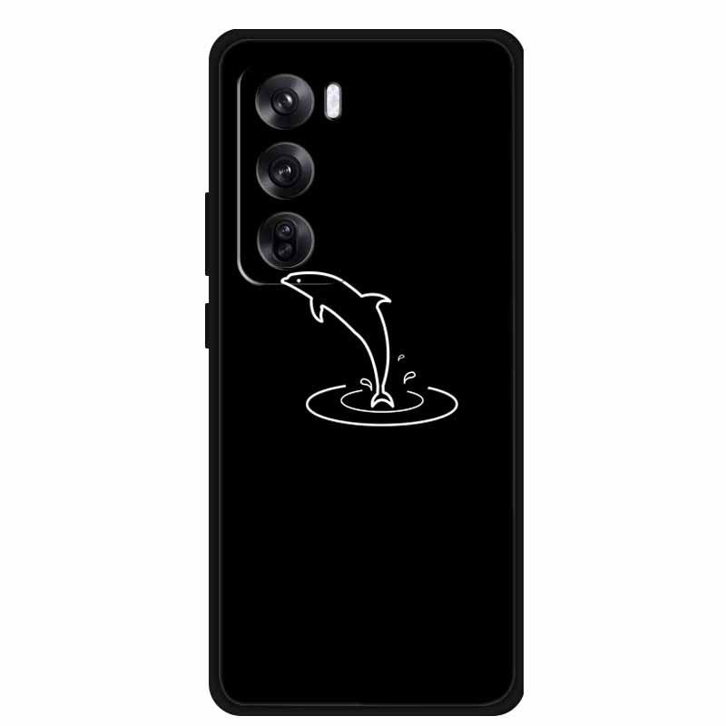 Персонализированный черный мягкий чехол из ТПУ с узором для телефона Reno 12 Pro 5G