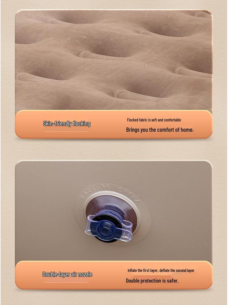 Компактный односпальный надувной матрас для улицы и дома