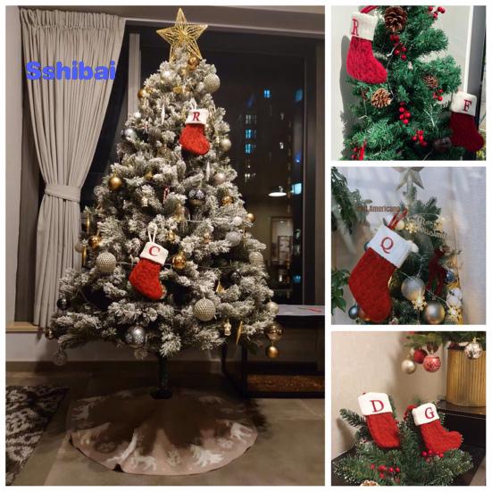 Рождественский носок с ремешком, большая емкость, насыщенный цвет, классический дизайн с буквами, чулок, подвесное украшение