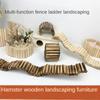 Мебель для хомяка из цельного дерева, джунгарский хомяк, игрушка, украшение, белка, восхождение по лестнице, забор, пейзаж, перегородка, веревочная лестница