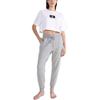 Calvin Klein Ck96 Series Color Block Letter Pattern Printed Round Glow Pullover Short Sleeve Top Women tops White QS6946-110