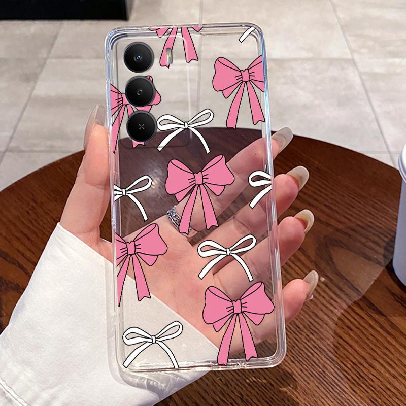 Для Realme C71 4G Чехол RMX5303 Прозрачный Мягкий Силикон Роскошный Милый Кролик с Сердечком Забавный Узор Защитный Бампер Чехол для Телефона Realme C71