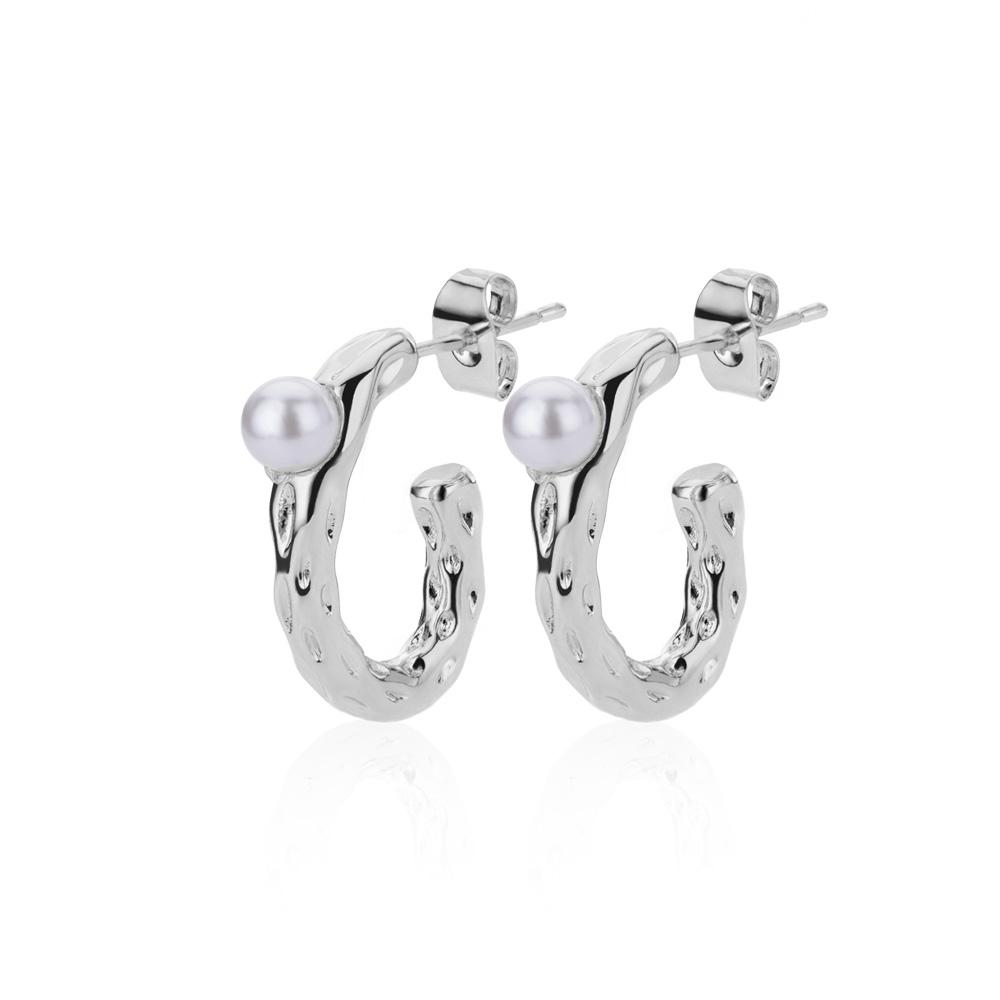 Серьги с барочным жемчугом для женщин, золотистого цвета, из нержавеющей стали, с имитацией жемчуга, неправильной формы, свадебные, для вечеринки, ювелирные изделия, бижутерия для женщин