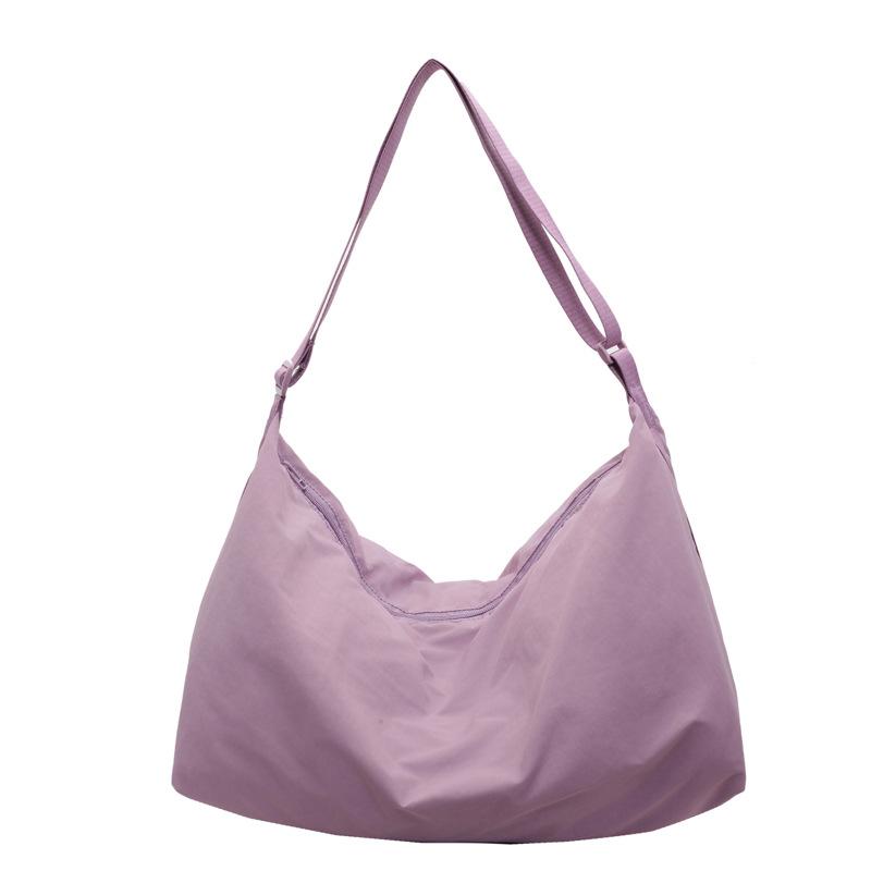 Pleated Soft Cloth Bag Women's Crossbody Bag Nylon Cloth Bag Large Capacity Simple Cloth Bag Shoulder Bag