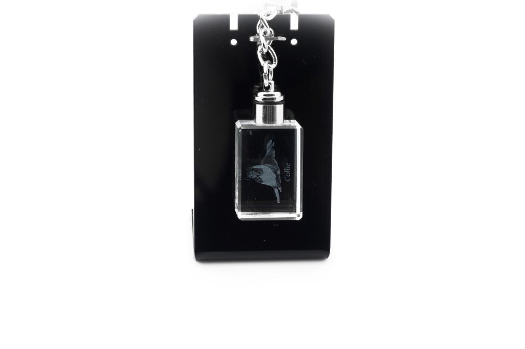 Collie Rough, Long-Haired Collie – Crystal key ring with dog photo, illuminated key ring | Art-Dog