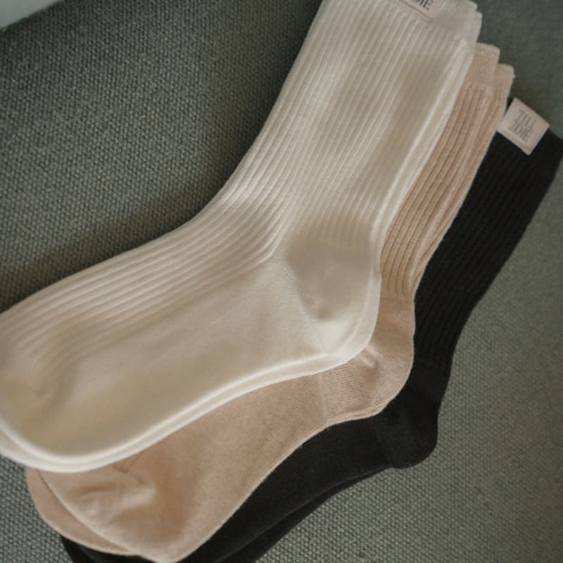 TILLIDIE TID cotton ribbed socks[3color]