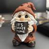 Уникальная статуэтка гнома из смолы, настольное украшение, забавная фигурка гнома с кофе, кухня