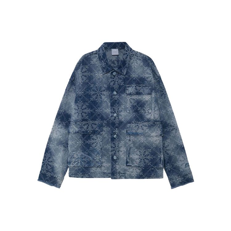 Li Ning Loose Wash Long Sleeve Denim Jacket Unisex Jacket Blue AJDR497-4