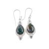 Natural Moss Agate Gemstone 925 Stamped Silver Handmade Partywear Earrings 1.80" EE-42-28