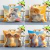 Cute Cat Cartoon Pillowcase Dormitory Decoration Office Living Room Home Pillowcase