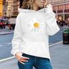 Autumn Spring Hoodie with Big Front Pocket Flower Printing Long Sleeve with Elastic Cuffs Pullover Thic Hooded Sweatshirt Daily Wear Sport Top