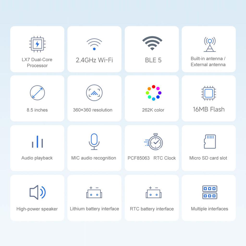 ESP32-S3 Development Board 1.85in Round Display LCD Display Module Support WIFI BT DeepSeek AI Voice Chat Robot BOX