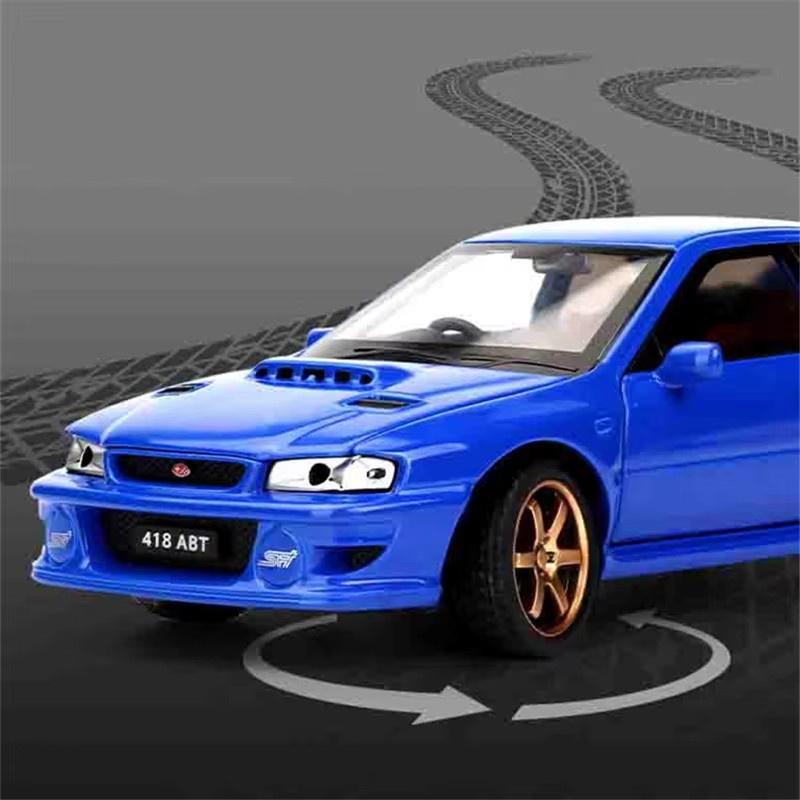 1/32 Subaru Impreza WRX STI Alloy Sports Car Model Diecasts Metal Racing Car Vehicles Model Sound Light Simulation Kids Toy Gift