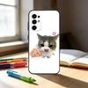 F-Забавный C-Милый Чехол для Телефона с Кошкой Для Samsung S25,S24,S21,S22,S23,S30,Ultra,S20,Plus,Fe,Note,10,9,5G Черный Чехол