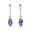 Tanzanite Earrings K18 Diamond 18K White Gold Jewelry [Barzaz] Women's