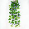 Lifelike Hanging Basket Artificial Flower Morning Glory Vine For Stunning Home Wall Decor