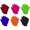 Autumn & Winter Solid Color Five-Finger Warm Knitted Cartoon Gloves for Toddlers and Students.