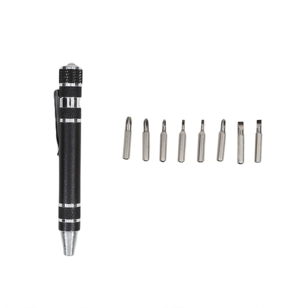 Multifunction 8 In 1 Mini Aluminum Precision Pen Screw Driver Screwdriver Set Repair Toolsfor Cell Phone Hand Tool Portable