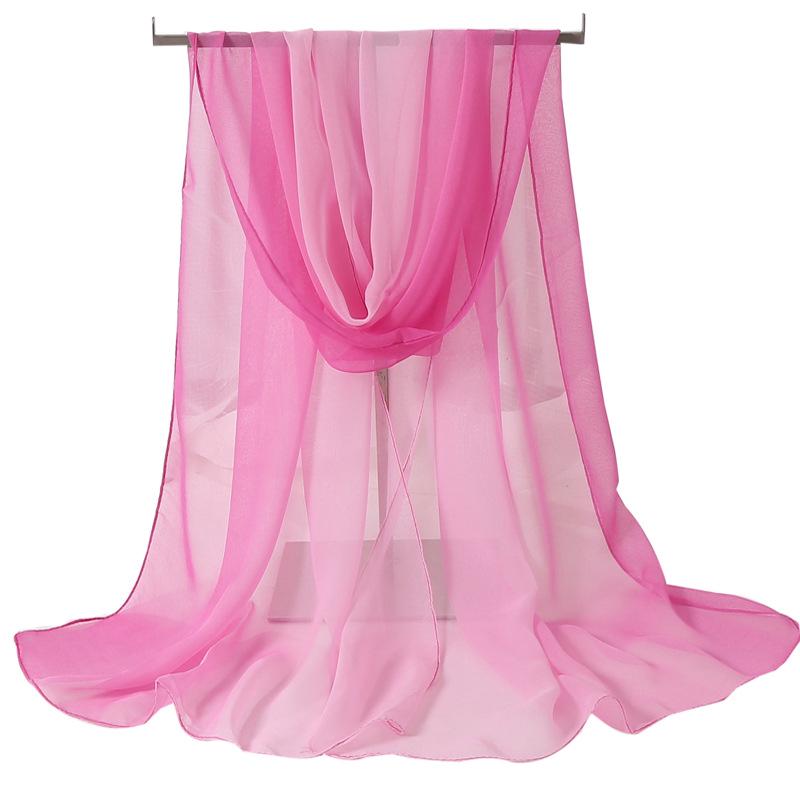 Женский шелковый шарф градиентного цвета в стиле арт-стиль, длинный, весенне-осенний, тонкий, шаль, танцевальный шелковый шарф, шарф для этикета