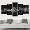 5 шт. холст картины стены искусства черно-белый город ночной вид картины настенные картины произведения искусства для домашнего декора картины