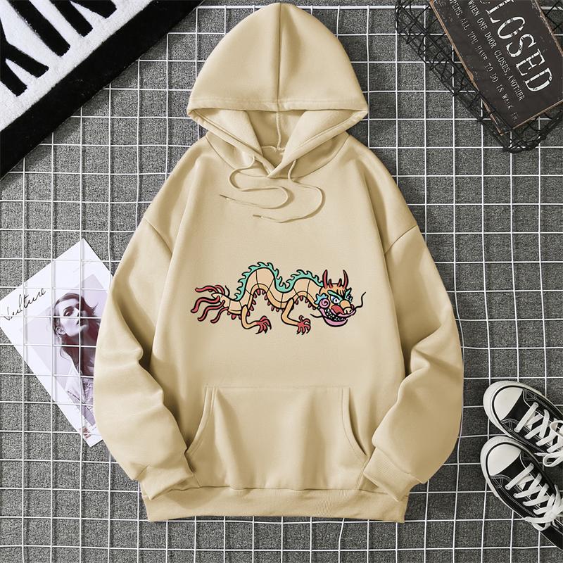 Thickened Fleece Hooded Sweatshirt Pullover Outer Wear Printed Autumn Winter Warm Sweatshirt Women's Oversize Clothes