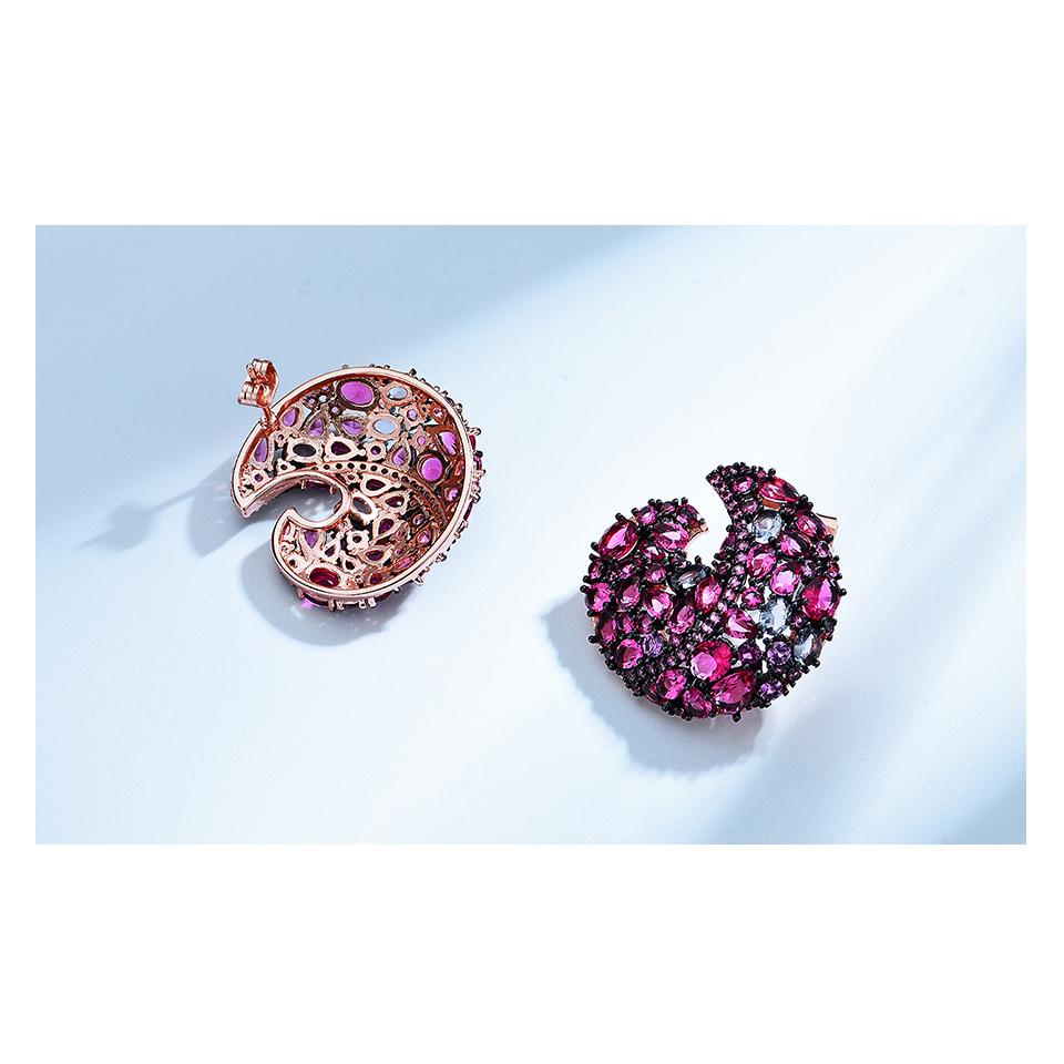 Umcho Настоящие серьги-гвоздики из стерлингового серебра 925 пробы, созданные с помощью нано-цветных драгоценных камней, для женщин, свадебный подарок, ювелирные украшения