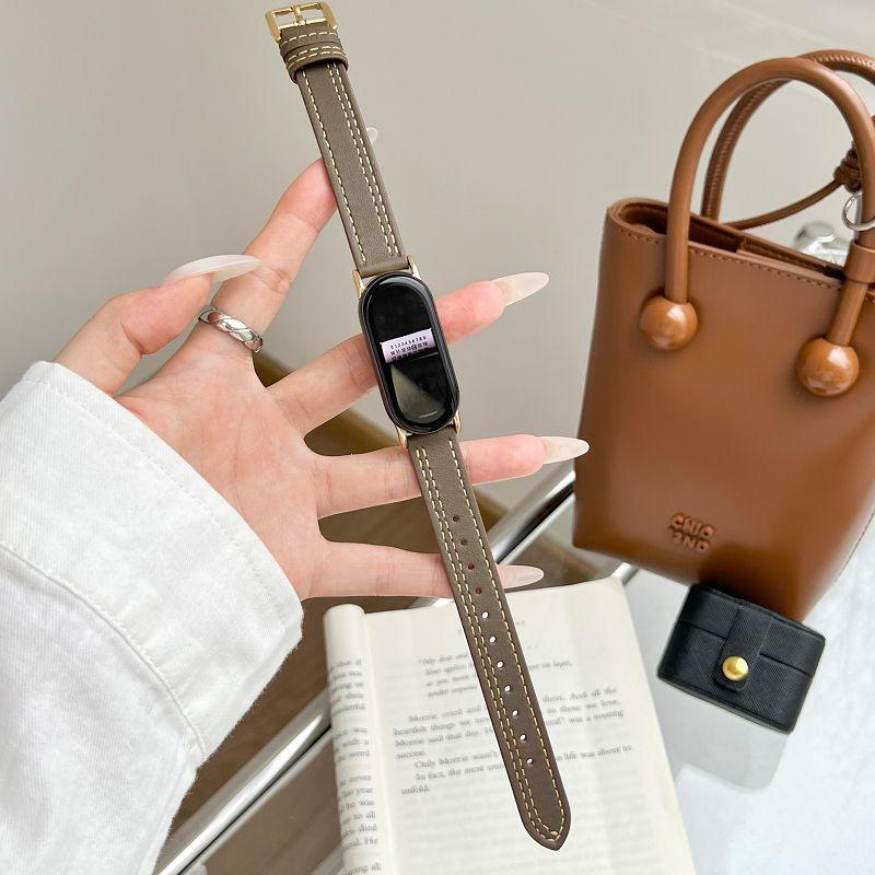 For Mi Band 9 Leather Strap Xiaomi Mi Band 8 Wrist Strap Correa Watch Replacement Mi band 9 Genuine Leather band Mi band 8 strap