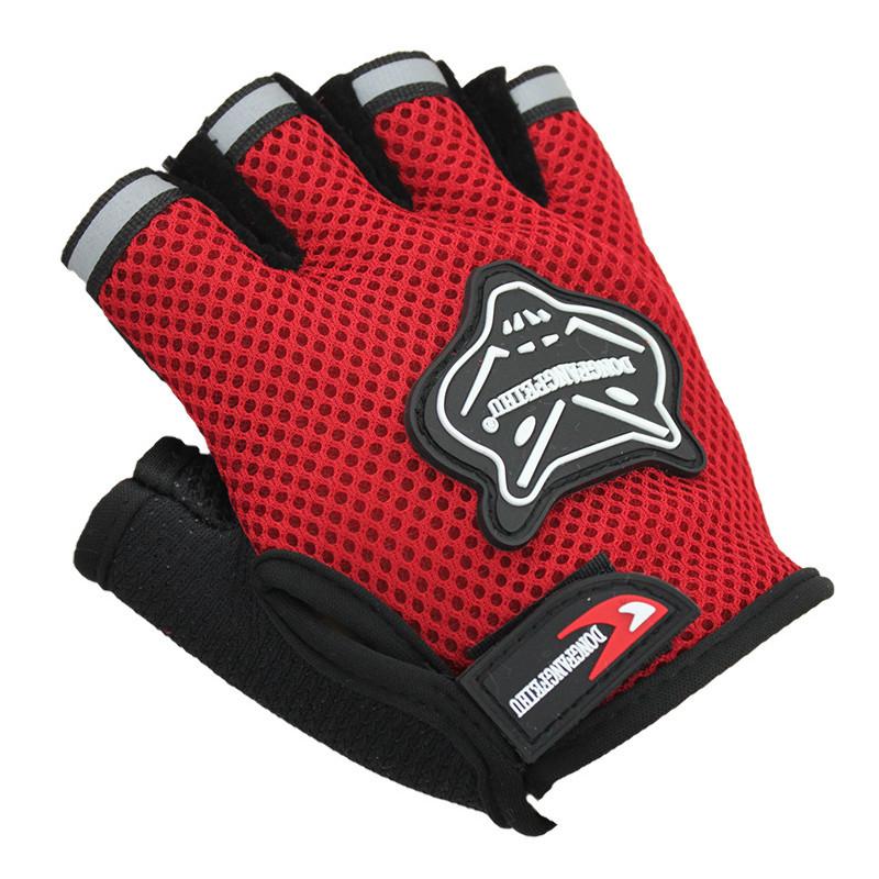 Lightweight Non-slip Half Finger Cycling Gloves In Red Yellow Blue And Black Colors