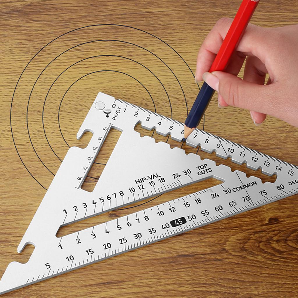 Плотницкий угольник, многофункциональный транспортир, угольник для измерения углов 45 и 90 градусов, разметочный шаблон с уровнем и линейкой