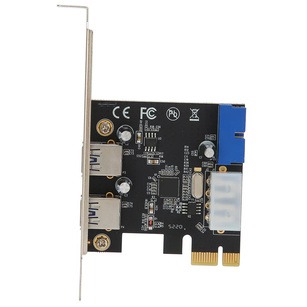 PCIE To USB3.0 Expansion Card 2 Ports High Speed Stable Transfer 20 Pin Connector Usb Pcie Card