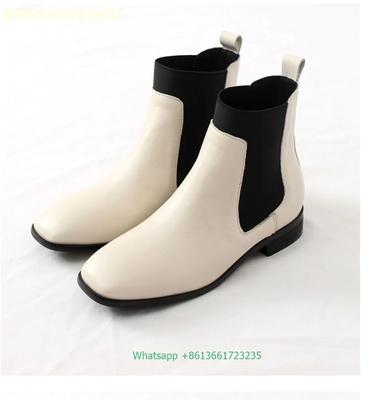 Модные женские ботильоны челси из натуральной кожи, эластичная ткань, слипоны, модные ботинки для офиса и карьеры, 2025, зимние, на плоской подошве, на каблуках, ботинки