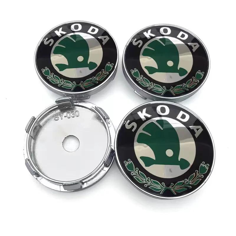 4 шт. 56 мм + 60 мм колпак ступицы колеса автомобиля центральная крышка обода эмблема наклейки для Skoda Octavia Fabia Kamiq Kapoq Kodiaq Rapid SCALA Superb
