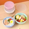 4Pcs Food Grade Plastic Salad Bowl with Dust-Proof Lid Multifunctional Thickened Cereal Bowl Dishwasher Safe Reusable Noodle Rice Food Bowl