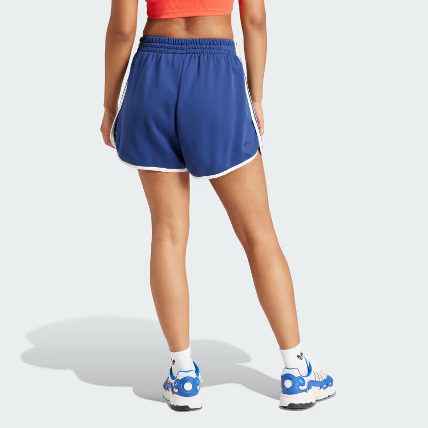 Adidas Оригинальные шорты Vrct Graphic с принтом логотипа в полоску, повседневные шорты с цветными блоками, женские шорты темно-синего цвета IT9854