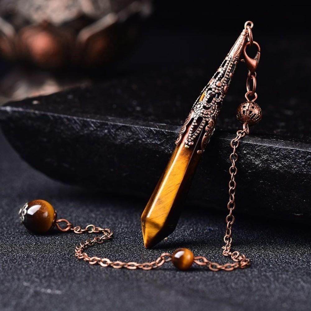 Energy Natural Crystal Pendulums Hexagon Cone Witch Spiritual Pendulos  Jewelry Gift