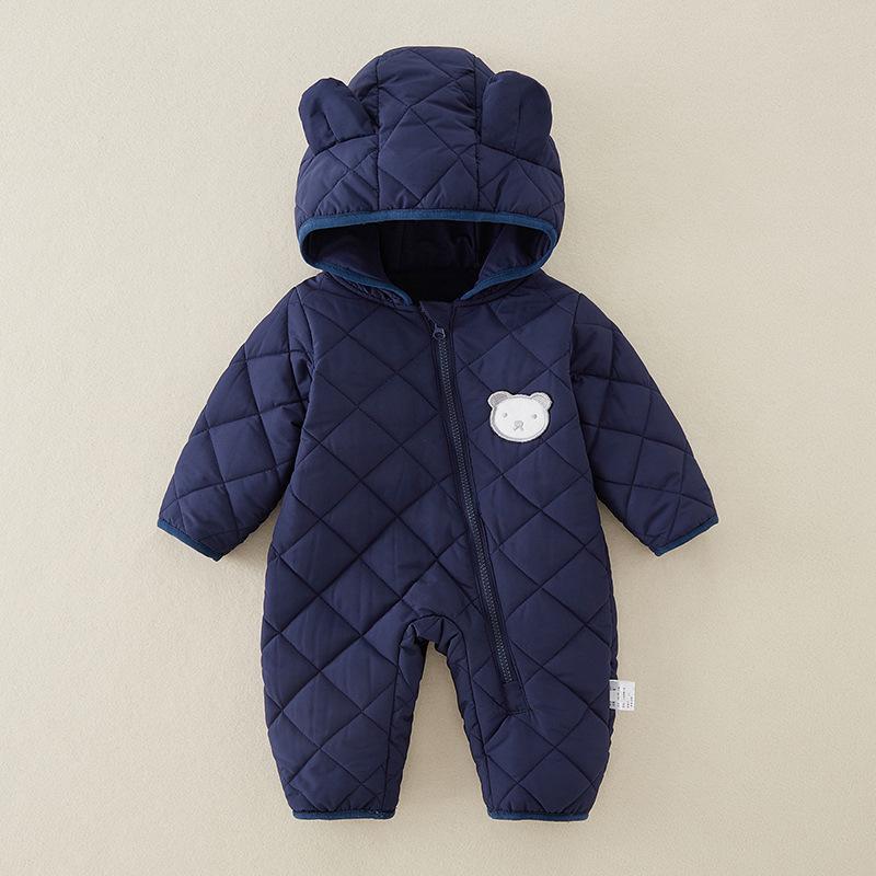 Infants and Young Children's Winter Outfit Thickened Hooded Cotton-padded Jacket Coat Newborn Boys and Girls Baby's Autumn and Winter Suit