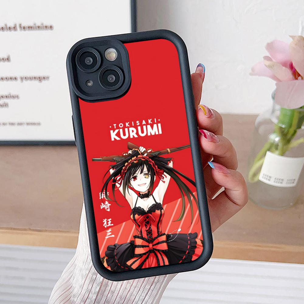 Date a Live Куруми Токисаки Утолщенный ТПУ Чехол для Мобильного Телефона для iPhone 17 16 15 14 13 12 11 Air Pro Max Plus Цветной Чехол