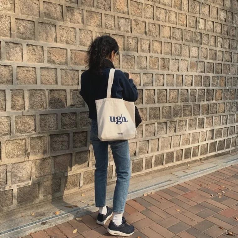 Корейская ретро-холщовая сумка для покупок большой вместимости